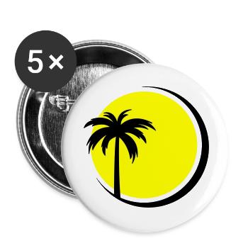 Palm Sun 02 - Lot de 5 petits badges (25 mm) - blanc - Devant