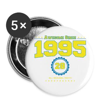 Awesome 1995 Shirt für Männer Frauen 28 Jahre alt 28th - Buttons klein 25 mm (5er Pack) - Weiß - Vorne