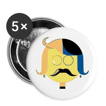 Herr Jeko - Buttons klein 25 mm (5er Pack) - Weiß - Vorne