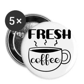 Fresh Coffee - Buttons small 1''/25 mm (5-pack) - white - Front