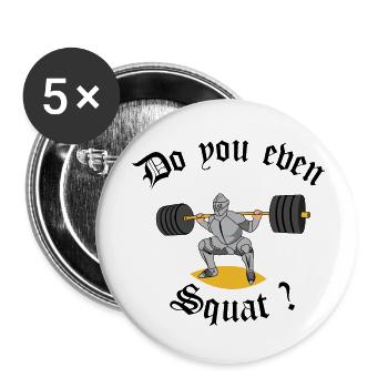 Chevalier Haltérophile - Lot de 5 petits badges (25 mm) - blanc - Devant