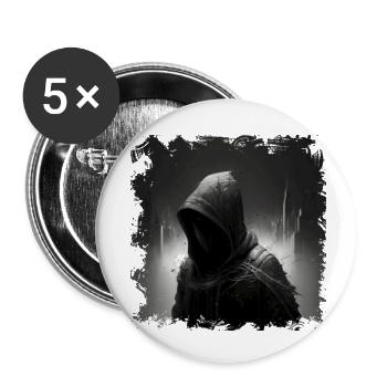 Wächter in der Dystopie bei Nacht mit Kapuze - Buttons klein 25 mm (5er Pack) - Weiß - Vorne
