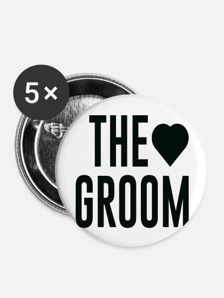 The Groom - Buttons klein 25 mm (5er Pack) - Weiß