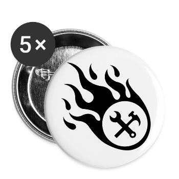 Craftsman Flame - Buttons small 1''/25 mm (5-pack) - white - Front