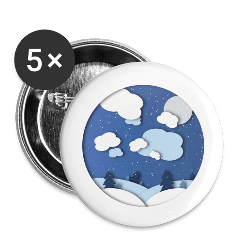 Winterpattern - Buttons klein 25 mm (5er Pack)