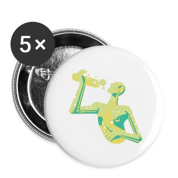 Denken Sie daran, zu hydratisieren - Buttons klein 25 mm (5er Pack) - Weiß - Vorne