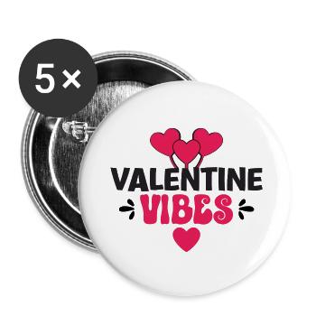 Valentine Vibes - Buttons small 1''/25 mm (5-pack) - white - Front