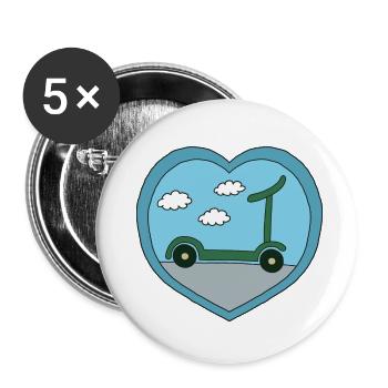 Blue Roller Design - Buttons small 1''/25 mm (5-pack) - white - Front