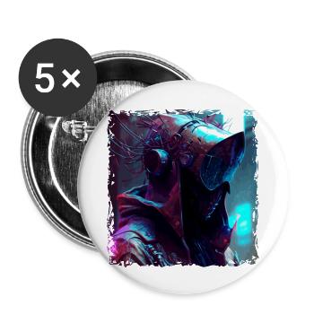Sci-Fi Cyborg in the dark future of dystopia - Buttons small 1''/25 mm (5-pack) - white - Front