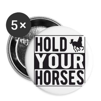 Hold your Horses - Buttons klein 25 mm (5er Pack) - Weiß - Vorne