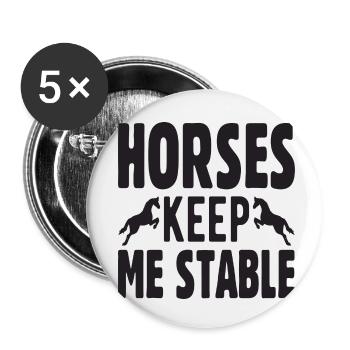 Les chevaux me gardent stable - Lot de 5 petits badges (25 mm) - blanc - Devant