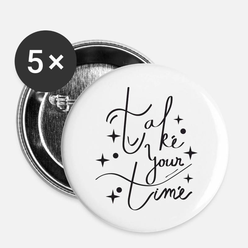 take your time - Buttons klein 25 mm (5er Pack) - Weiß