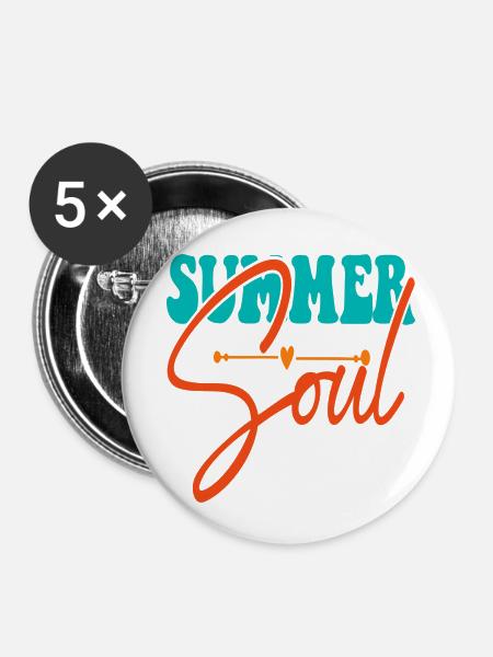 Summer Soul - Buttons klein 25 mm (5er Pack) - Weiß