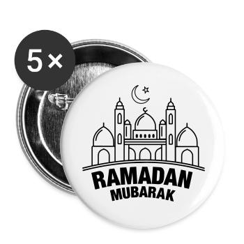 Ramadan Mubarak transparent - Buttons small 1''/25 mm (5-pack) - white - Front