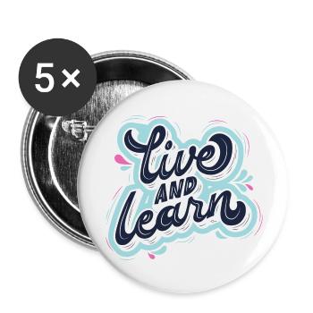 live and learn - Buttons klein 25 mm (5er Pack) - Weiß - Vorne