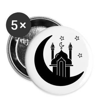 Mosque religious place of worship in moon - Buttons small 1''/25 mm (5-pack) - white - Front