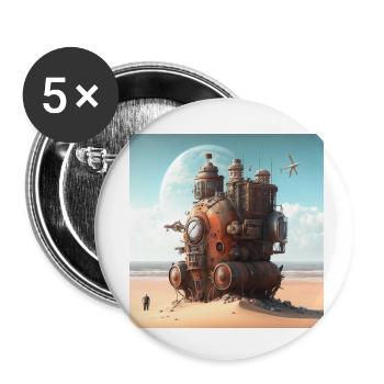 Cadeau Time Machine - Lot de 5 petits badges (25 mm) - blanc - Devant