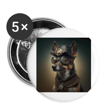 Schaferhund - Buttons klein 25 mm (5er Pack) - Weiß - Vorne