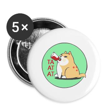 Couko die freche Katze - Buttons klein 25 mm (5er Pack) - Weiß - Vorne