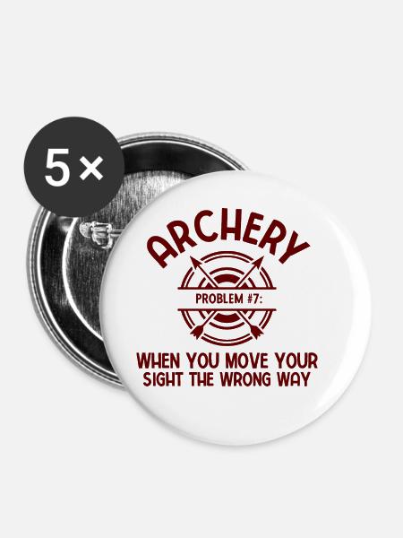Bogenschießen Archery - Buttons klein 25 mm (5er Pack) - Weiß