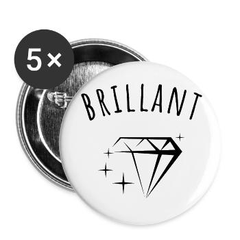 Geniale Geschenkidee - Buttons klein 25 mm (5er Pack) - Weiß - Vorne