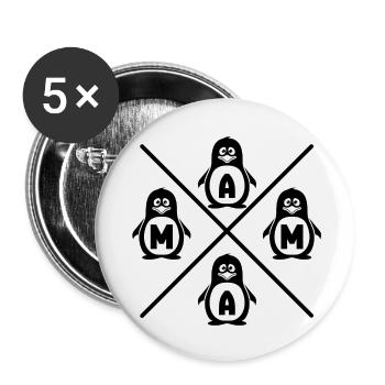 Mama - Buttons klein 25 mm (5er Pack) - Weiß - Vorne