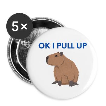 ok i pull up - Lot de 5 petits badges (25 mm) - blanc - Devant