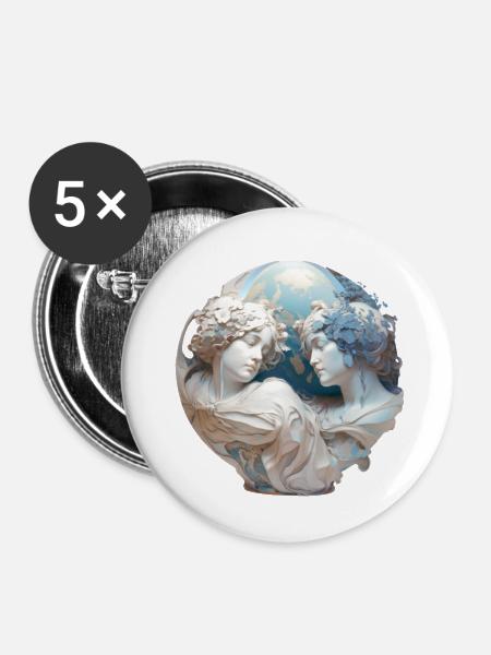 Terra Woman - Buttons klein 25 mm (5er Pack) - Weiß