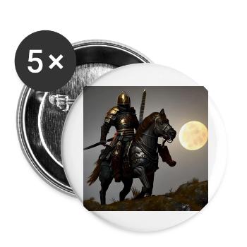 Guerrier à cheval - Lot de 5 petits badges (25 mm) - blanc - Devant