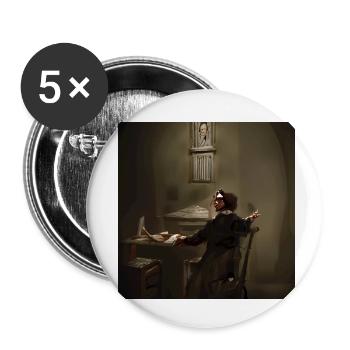 writer in a dark room - Buttons klein 25 mm (5er Pack) - Weiß - Vorne