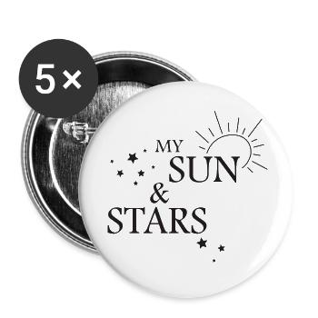 my sun and my stars - Buttons small 1''/25 mm (5-pack) - white - Front