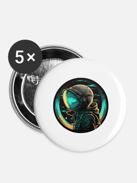 Außerirdischer - Buttons klein 25 mm (5er Pack) - Weiß