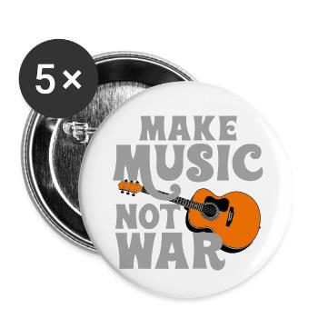 Make Music not war - Buttons klein 25 mm (5er Pack) - Weiß - Vorne