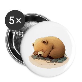 Lolou the little bear - Buttons small 1''/25 mm (5-pack) - white - Front