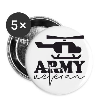 Army Veteran - Buttons small 1''/25 mm (5-pack) - white - Front
