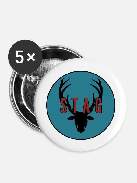 Junggesellenabschied - Buttons klein 25 mm (5er Pack) - Weiß