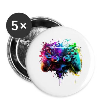 Neon Gaming Controller / Kontroller - Buttons klein 25 mm (5er Pack) - Weiß - Vorne