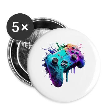 Neon Gaming Controller / Kontroller - Buttons klein 25 mm (5er Pack) - Weiß - Vorne