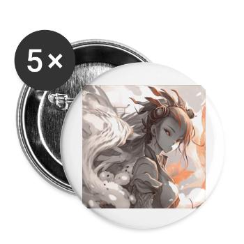 Animierte Pastell-Sasuke - Buttons klein 25 mm (5er Pack) - Weiß - Vorne