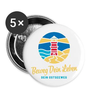 Beweg Dein Leben - Buttons klein 25 mm (5er Pack) - Weiß - Vorne