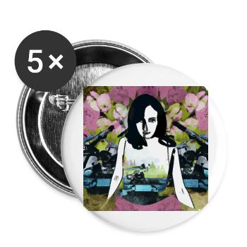 No War - Buttons klein 25 mm (5er Pack) - Weiß - Vorne