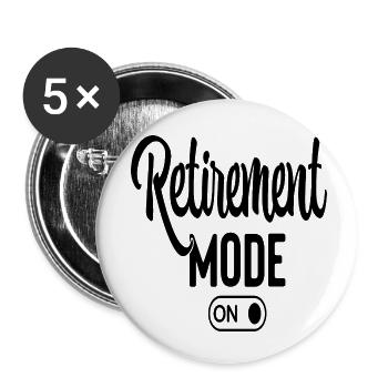 Retirement Mode On - Buttons small 1''/25 mm (5-pack) - white - Front