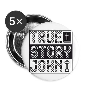 True Story John - Buttons small 1''/25 mm (5-pack) - white - Front