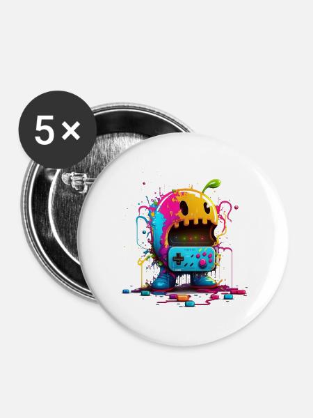 Arcade Neon Gaming Monster - Buttons klein 25 mm (5er Pack) - Weiß