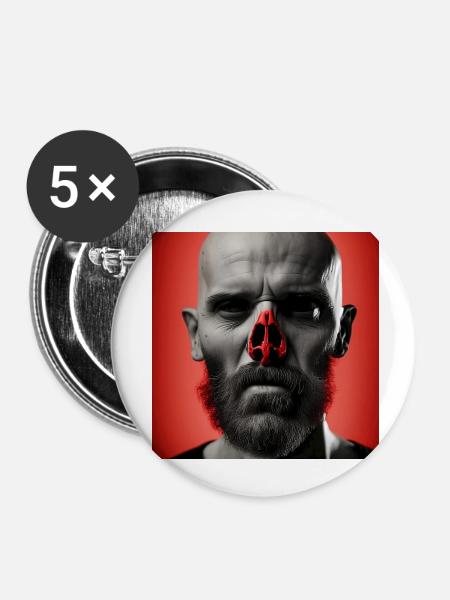 RedNose1 - Buttons klein 25 mm (5er Pack) - Weiß