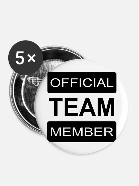 Team Mitglied - Buttons klein 25 mm (5er Pack) - Weiß