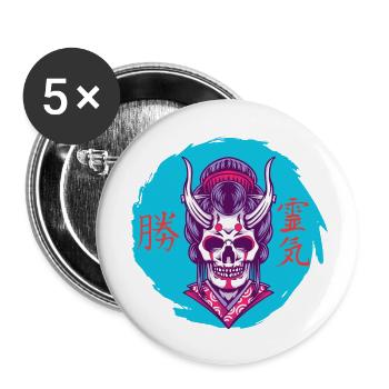 Demon Geisha - Buttons small 1''/25 mm (5-pack) - white - Front