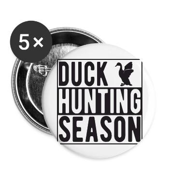 Saison de chasse au canard - Lot de 5 petits badges (25 mm) - blanc - Devant