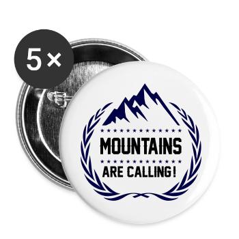 mountains are calling - Buttons small 1''/25 mm (5-pack) - white - Front
