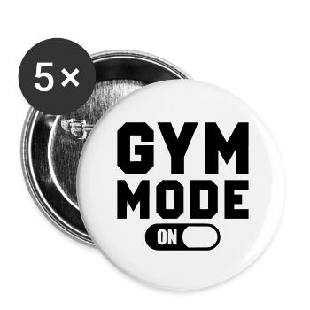 Gym Mode On - Buttons small 1''/25 mm (5-pack) - white - Front